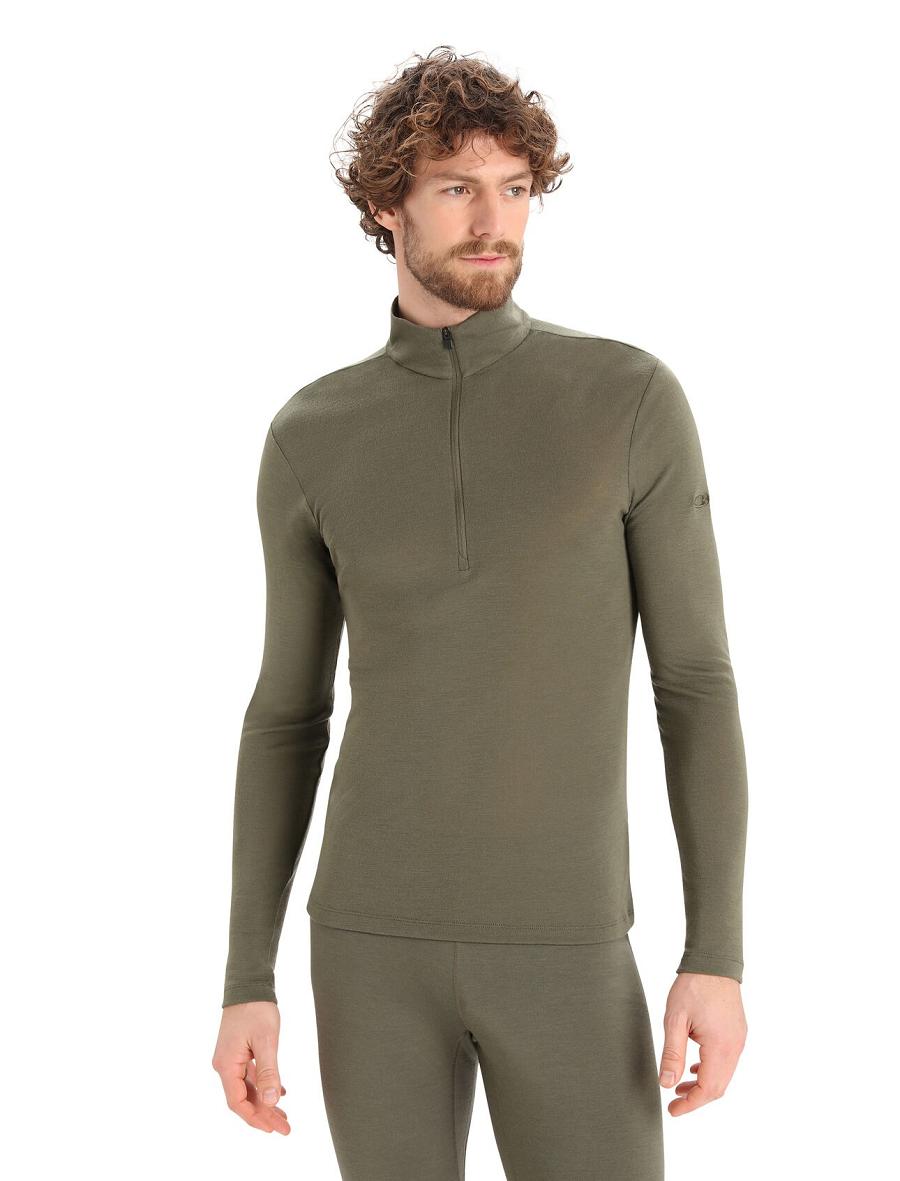 Loden Icebreaker Merino 175 Everyday Long Sleeve Half Zip Thermal Top Men\'s Base Layers | AU 1369NWYB